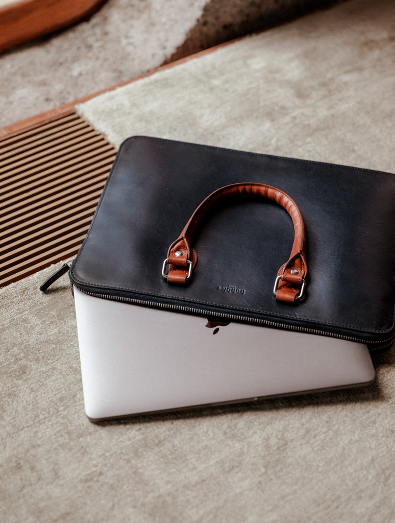 Briefcases : Cambon - Abyss Blue & Cognac
