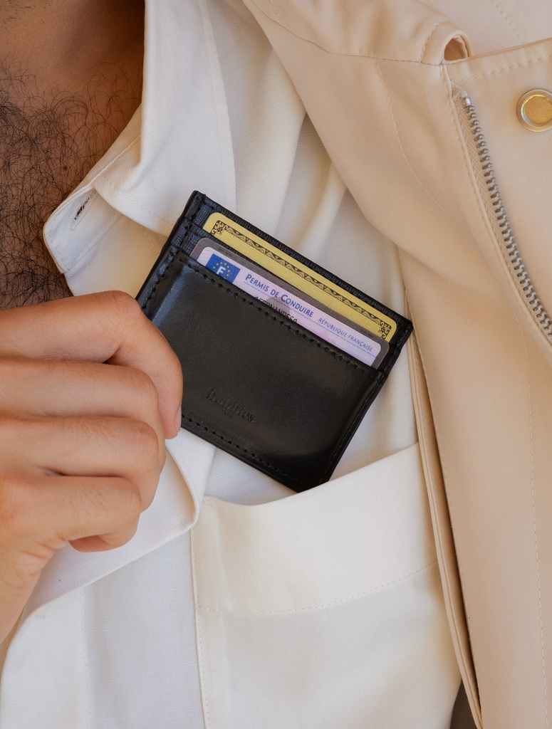 Small Leather Goods : Jasper - Dark Black