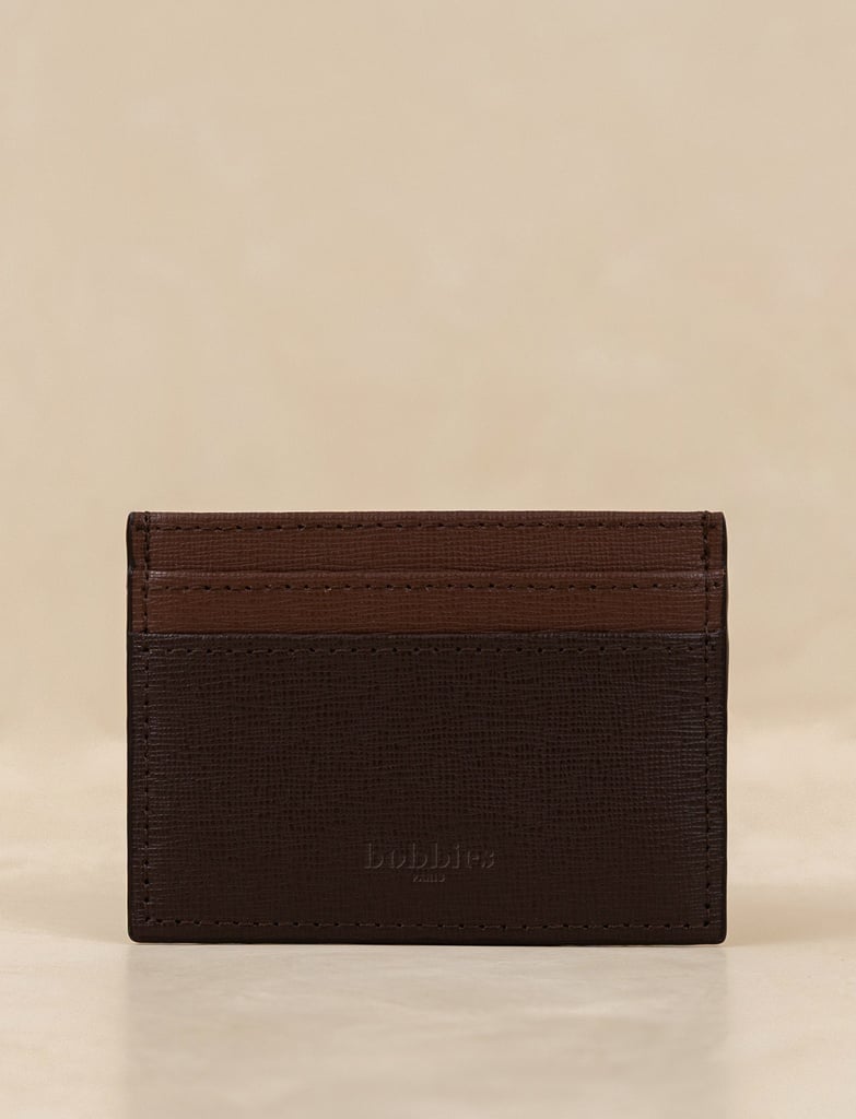 Brown saffiano leather card holder | Jasper Espresso | Bobbies