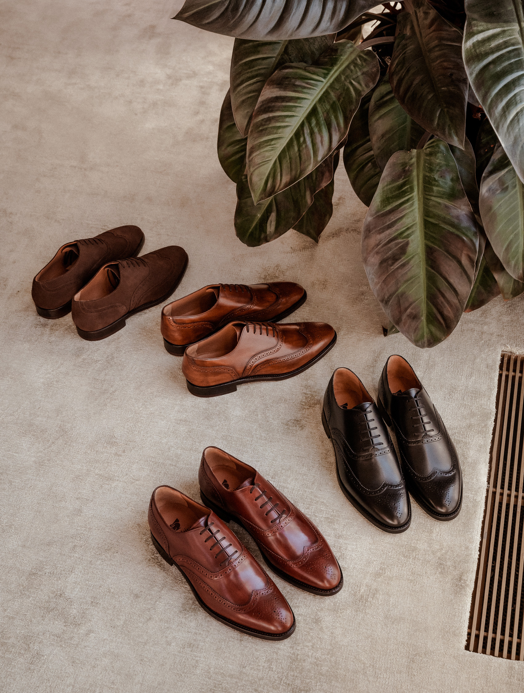Men's brown suede leather oxford shoes | Jean-Fitzgerald Chocolate