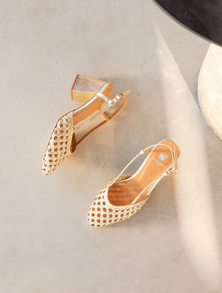 Heeled Sandals : Palma - Or Platine