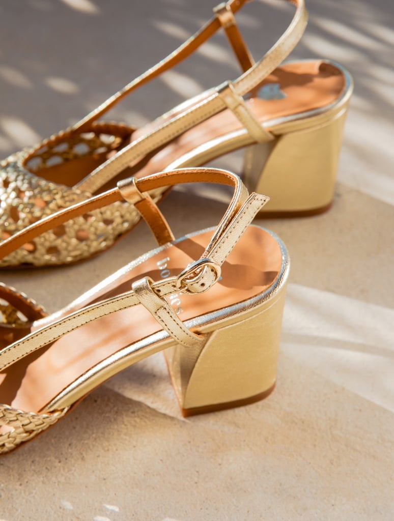 Heeled Sandals : Palma - Or Platine