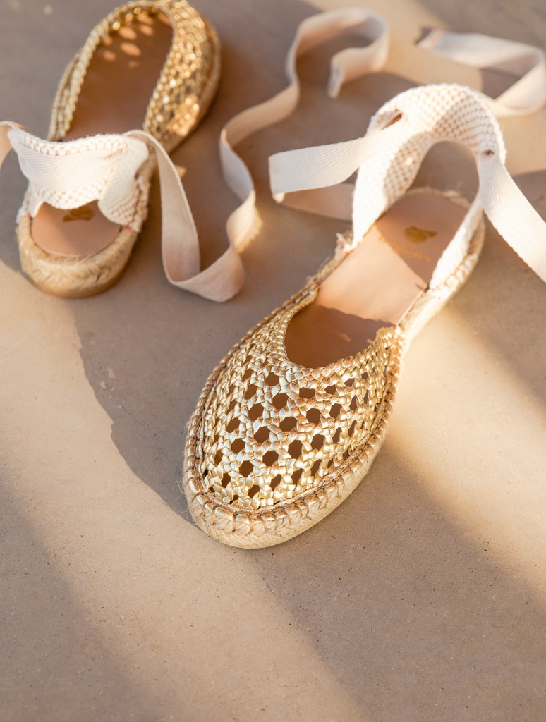 Espadrilles Compensées : Tolède - Gold Platinum
