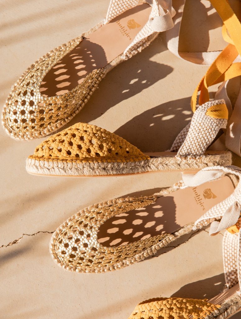 Espadrilles Compensées : Tolède - Gold Platinum
