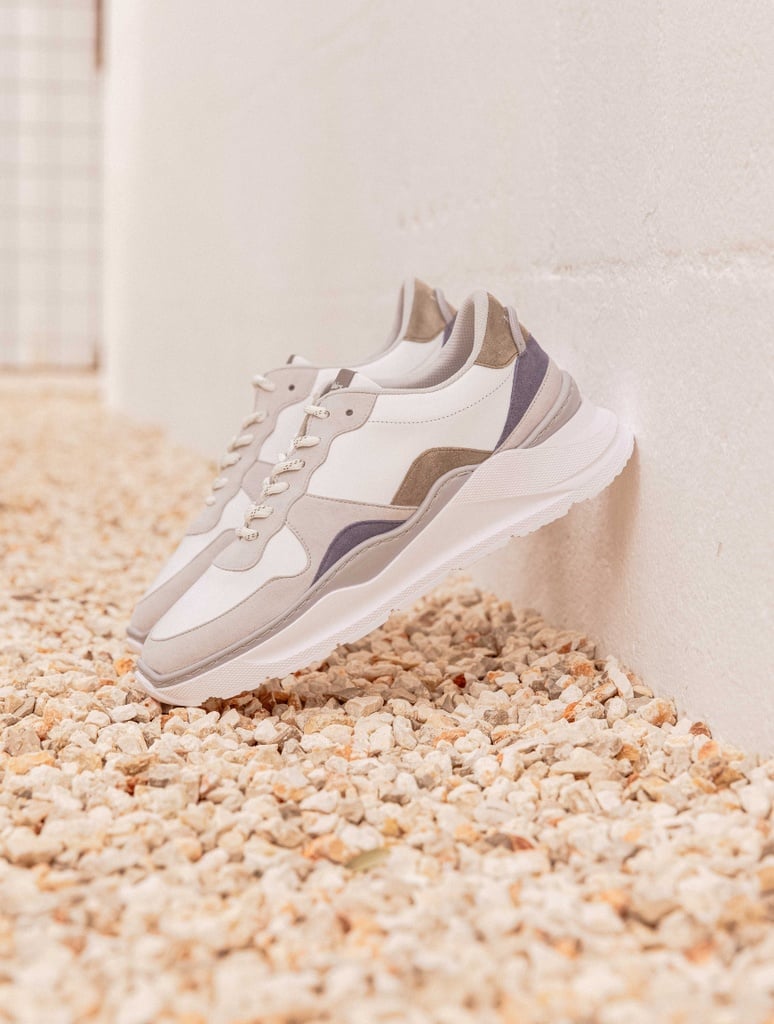 Sneakers : Carter - Blanc - Vert Gris - Bleu Denim