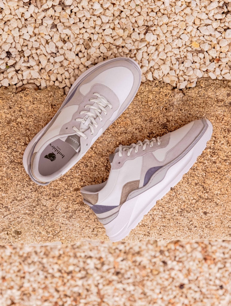 Sneakers : Carter - Blanc - Vert Gris - Bleu Denim