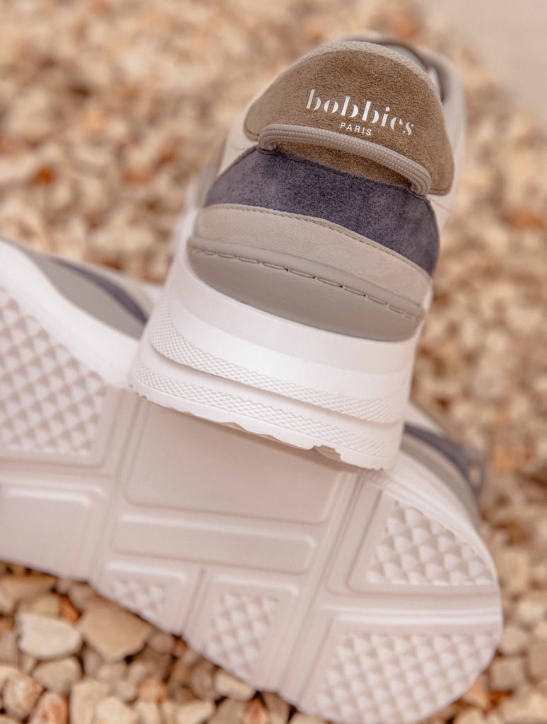 Sneakers : Carter - Blanc - Vert Gris - Bleu Denim