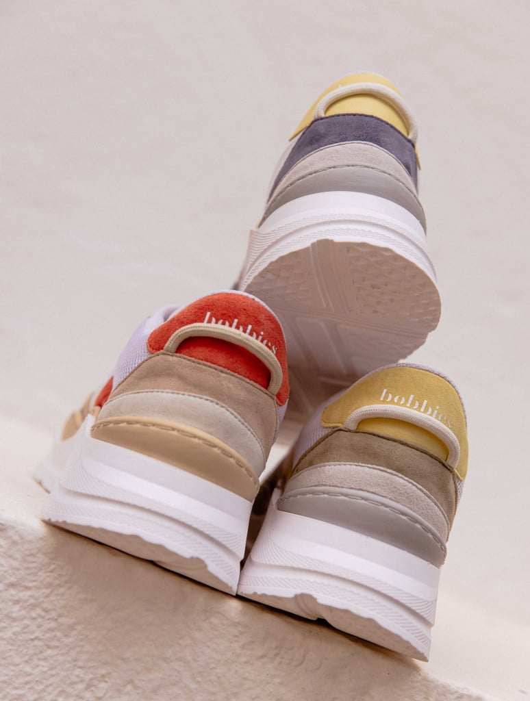 Sneakers : Carter - Blanc - Vert Gris - Bleu Denim