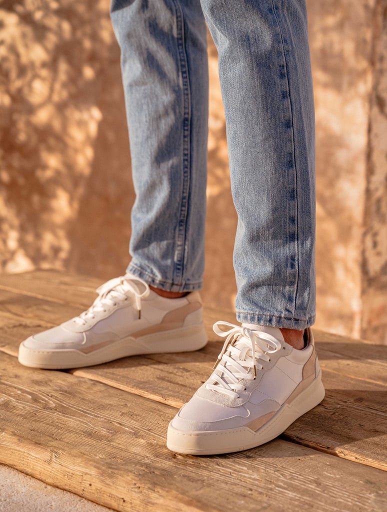 Baskets : Malibu - Blanc Cassé & Nuances de Beige