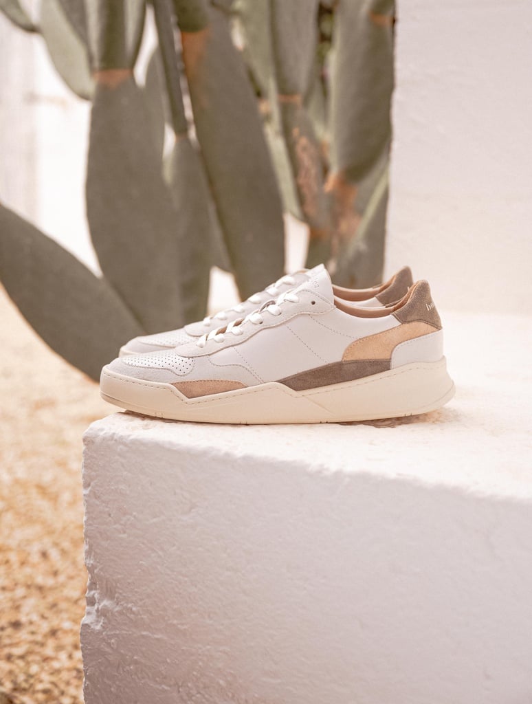 Baskets : Malibu - Blanc Cassé - Vert Gris - Papyrus