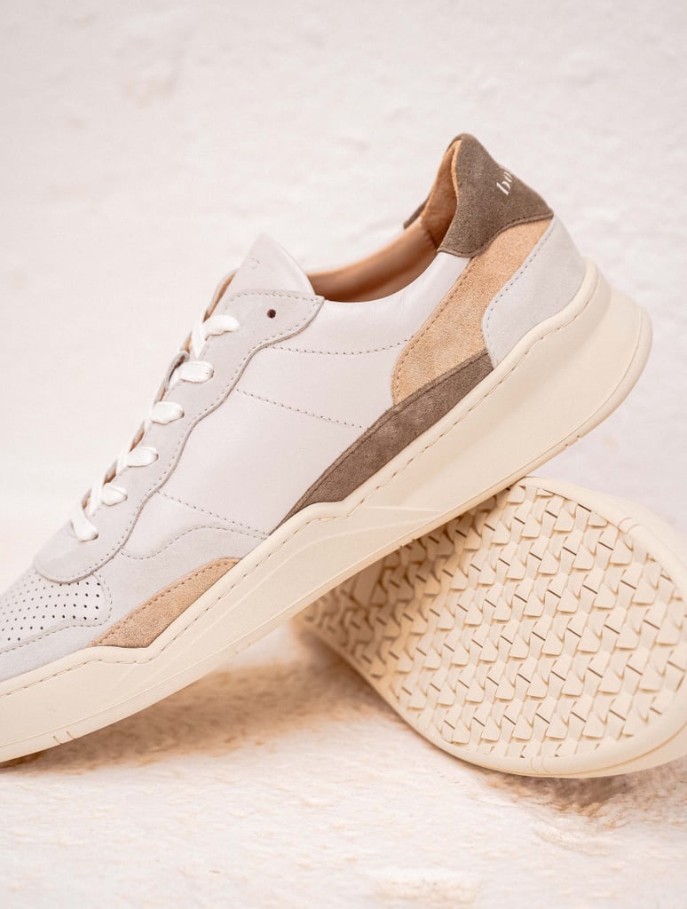 Baskets : Malibu - Blanc Cassé - Vert Gris - Papyrus