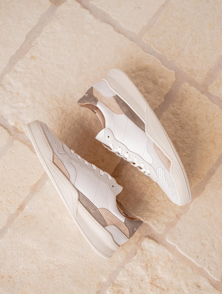 Baskets : Malibu - Blanc Cassé - Vert Gris - Papyrus