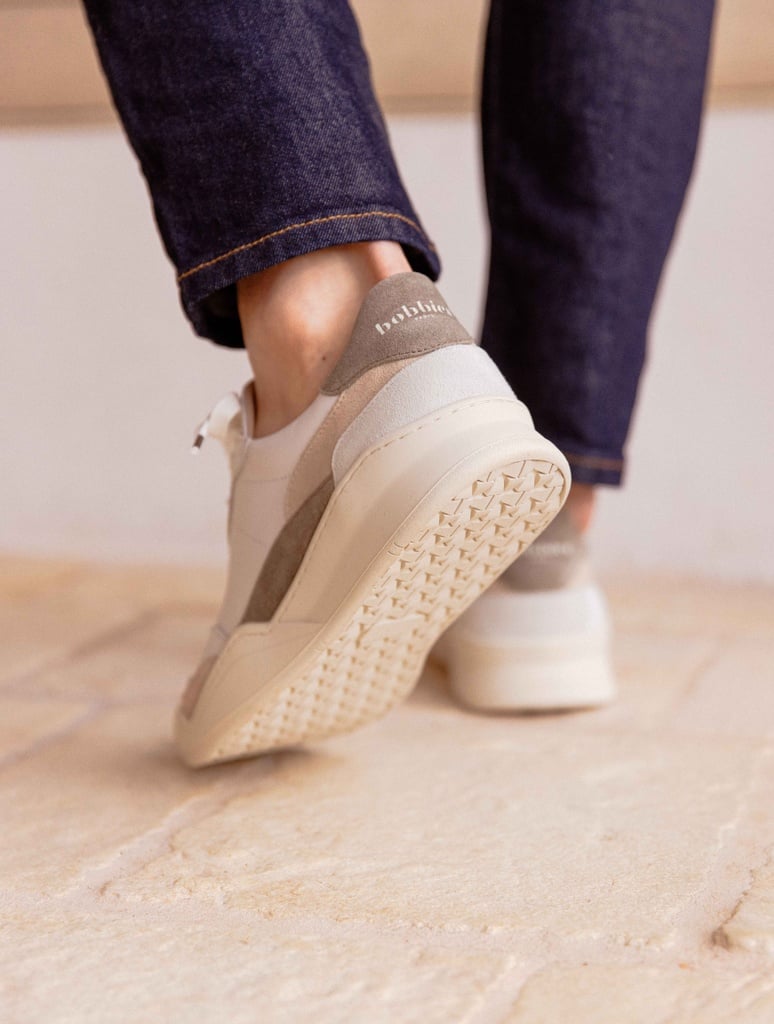 Baskets : Malibu - Blanc Cassé - Vert Gris - Papyrus