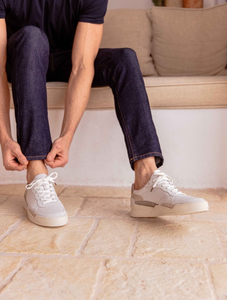 Baskets : Malibu - Blanc Cassé - Vert Gris - Papyrus