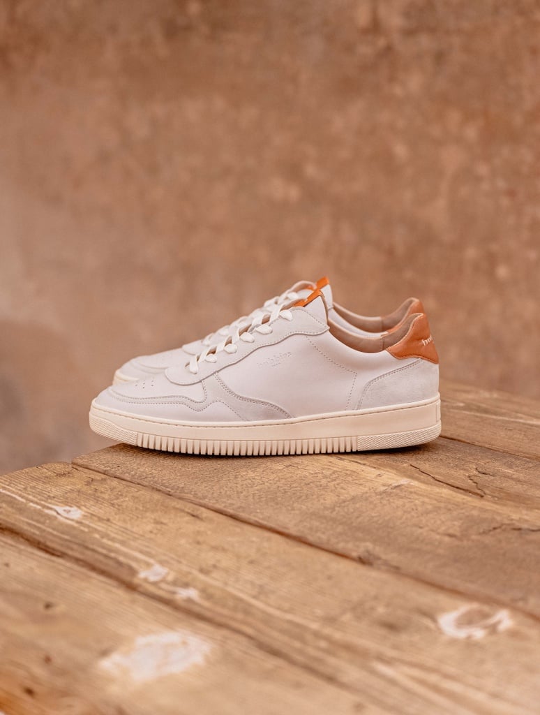 Baskets : Travis - Blanc Cassé & Camel d'Été