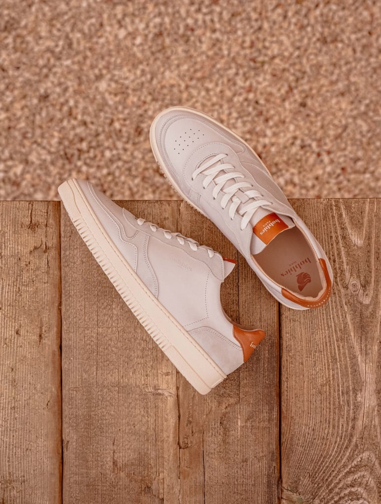 Baskets : Travis - Blanc Cassé & Camel d'Été