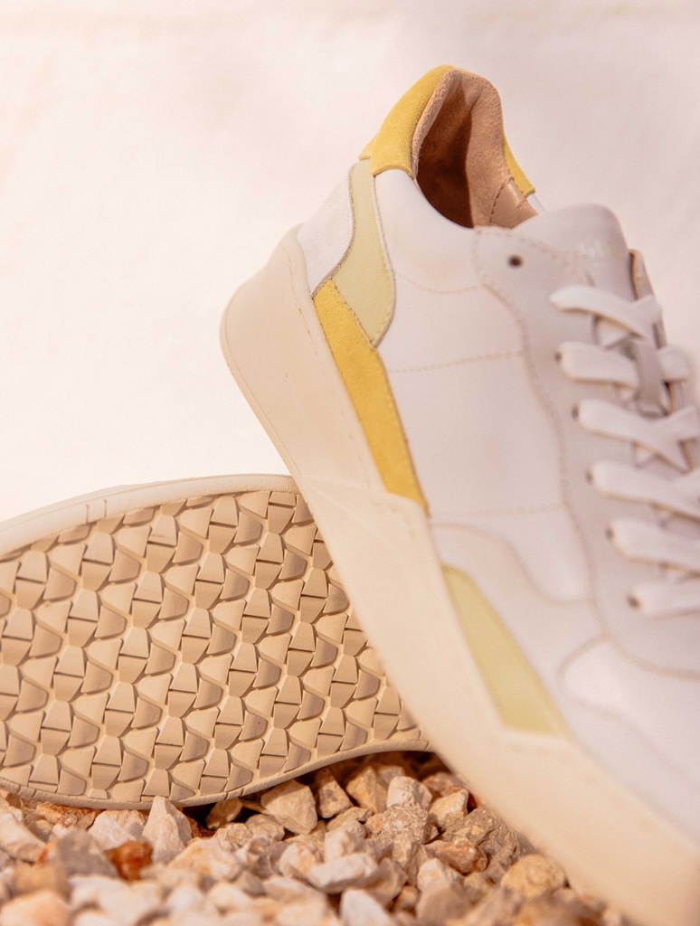 Sneakers : Beverly - Blanc Cassé & Citron Pistache