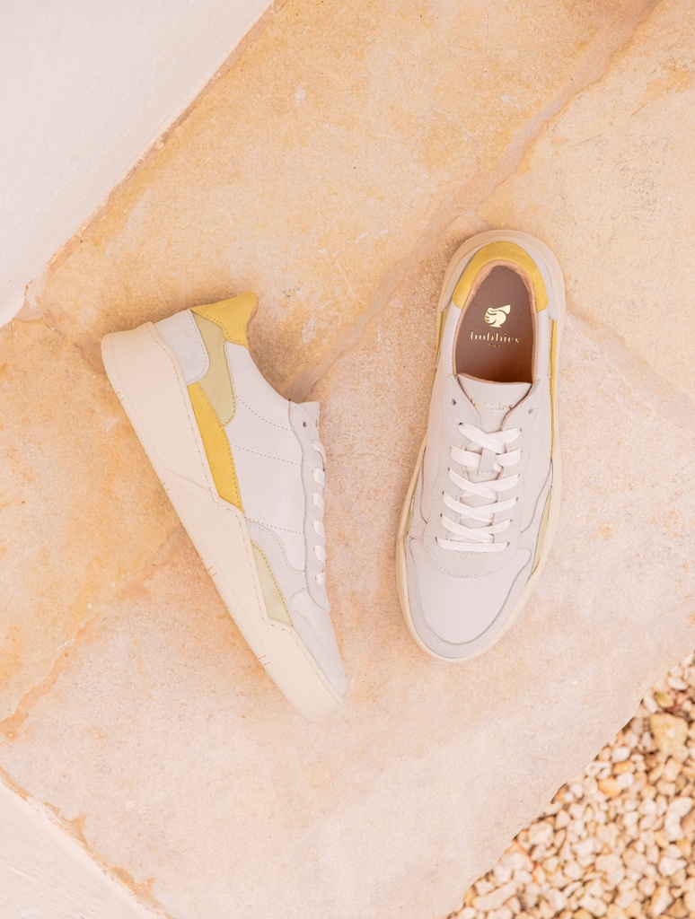 Sneakers : Beverly - Blanc Cassé & Citron Pistache