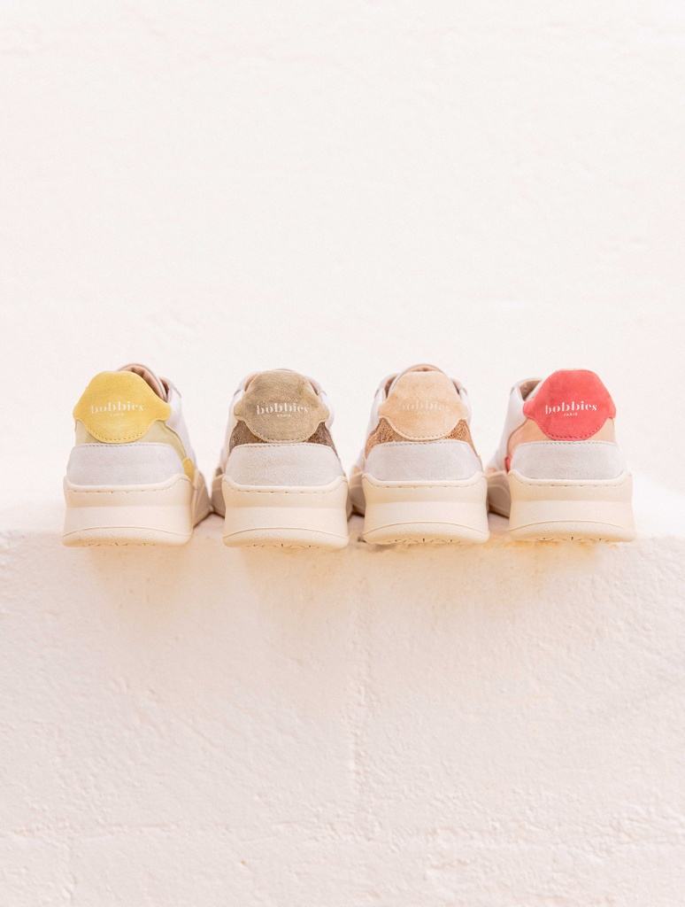 Sneakers : Beverly - Blanc Cassé & Citron Pistache