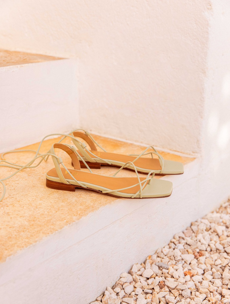 Sandalias Planas : Calixte - Pistache Glacée