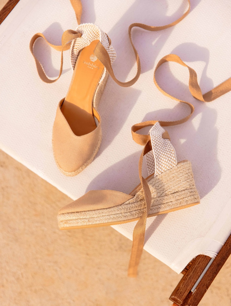 Alpargatas con cuña : Camila - Praline Cream