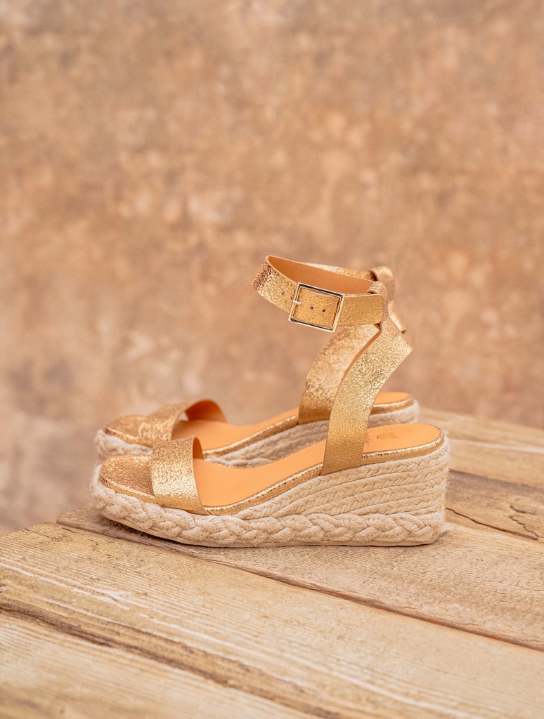 Alpargatas con cuña : Mila - Gold