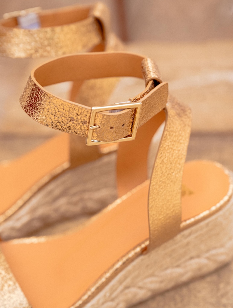 Alpargatas con cuña : Mila - Gold