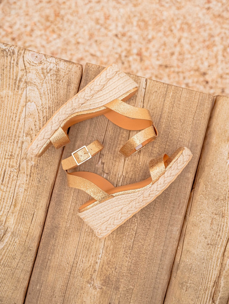 Alpargatas con cuña : Mila - Gold