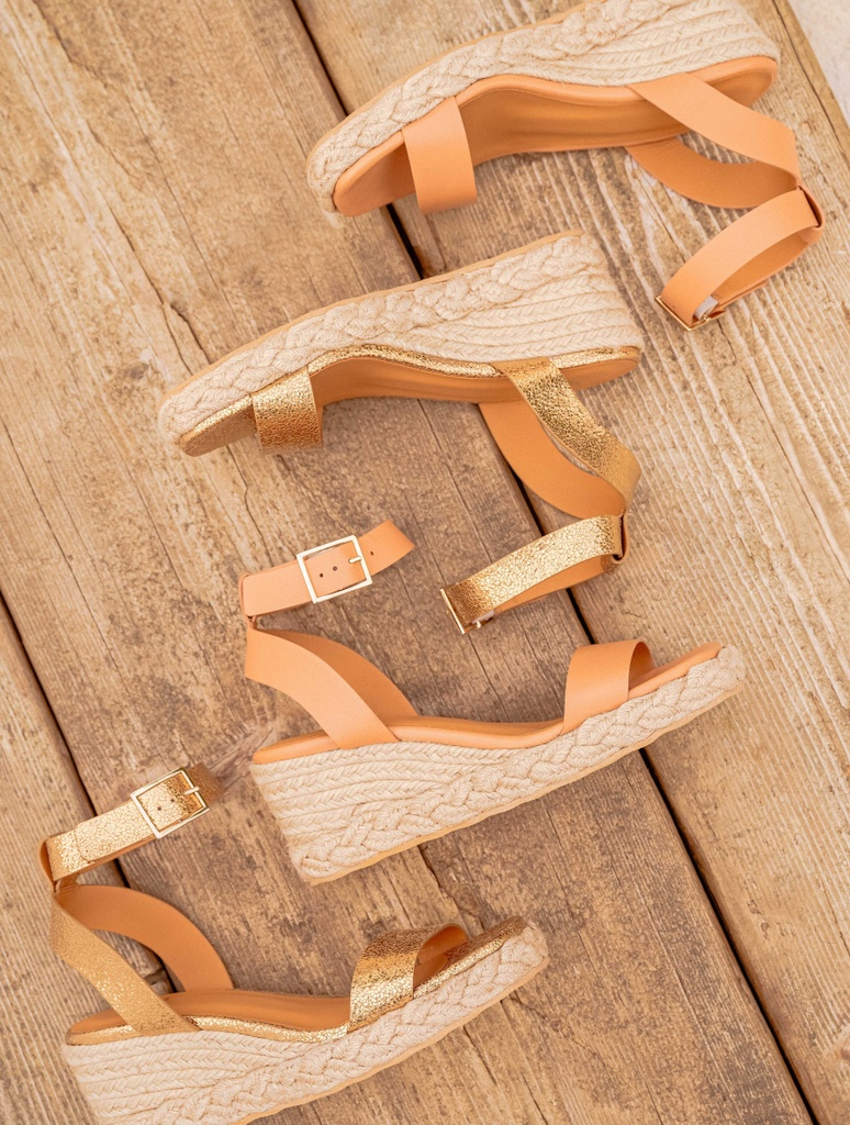 Alpargatas con cuña : Mila - Gold