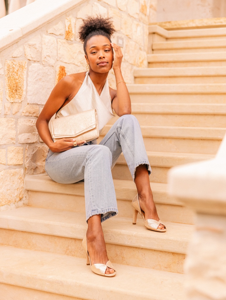 Sandalias de Tacón : Samba - Iridescent Champagne