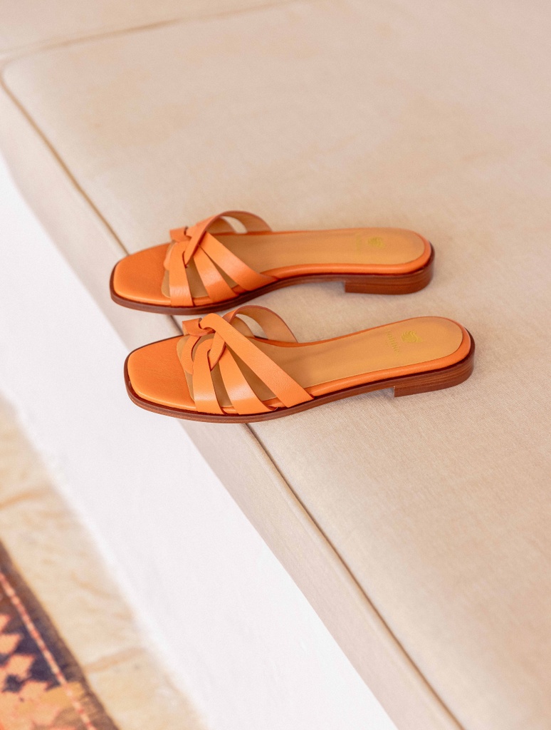 Sandalias Planas : Thaïs - Orange Provençal