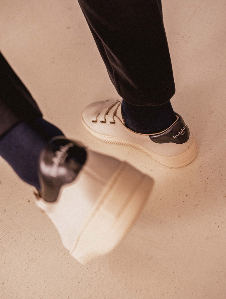 Turnschuhe : Herren Turnschuhe | Aaron Gebrochenes Weiß & Bleu d'Encre | Bobbies