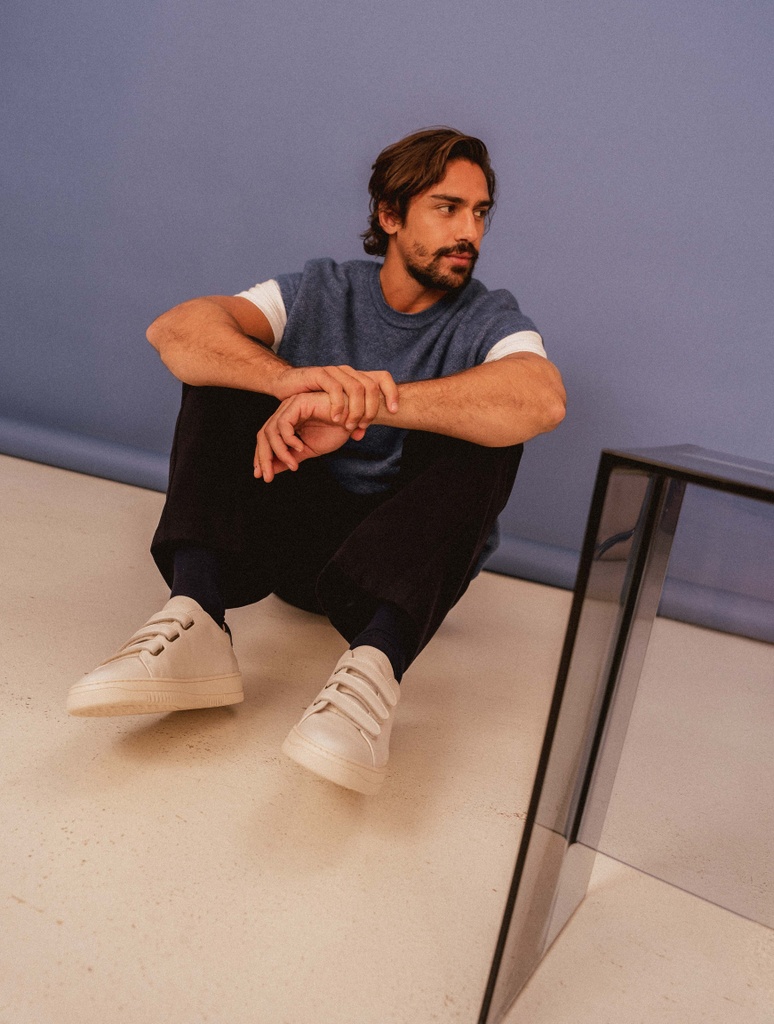 Turnschuhe : Herren Turnschuhe | Aaron Gebrochenes Weiß & Bleu d'Encre | Bobbies