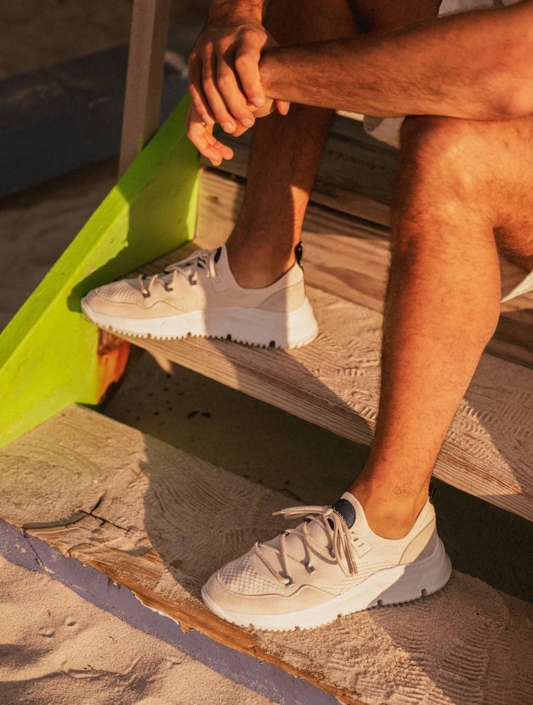 Sneakers : Hikaru - Ecru & Blue