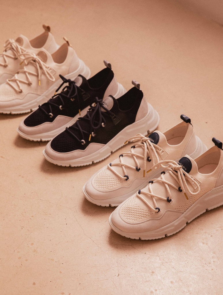 Sneakers : Hikaru - Ecru & Blue