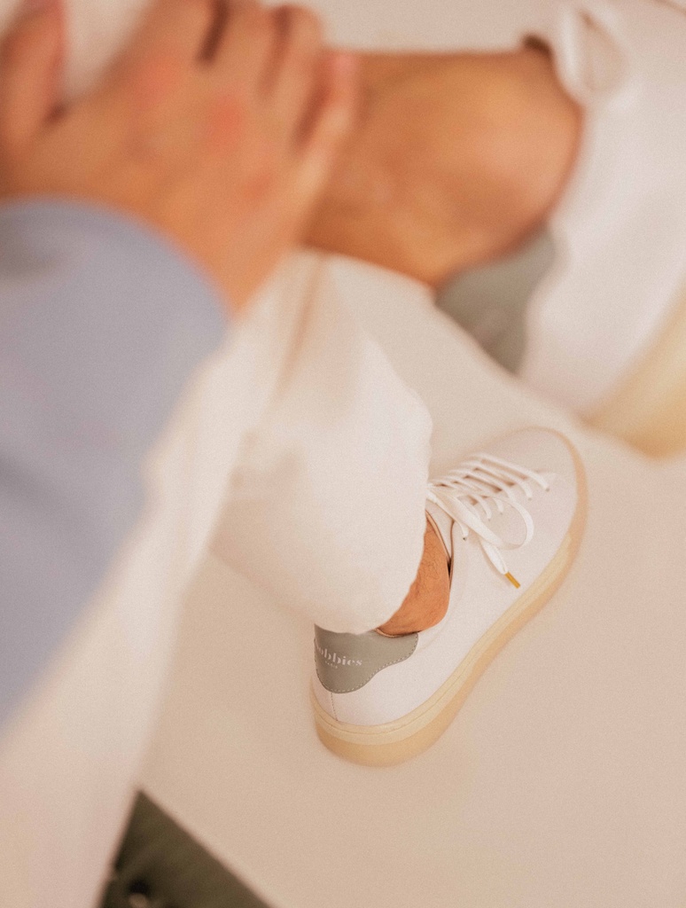 Sneakers : Shaun - Off White & Grey Blue