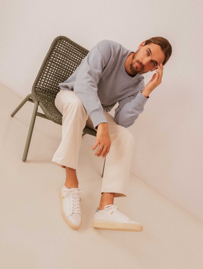 Sneakers : Shaun - Off White & Grey Blue