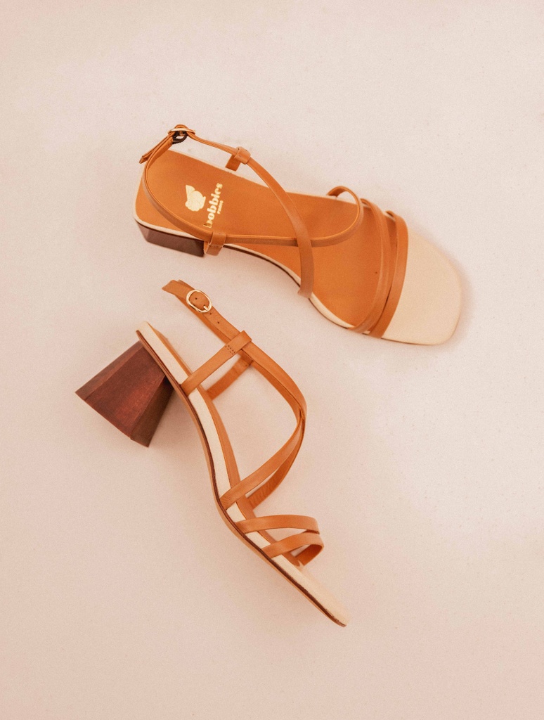Sandales à Talons : Alya - Milk & Hazelnut