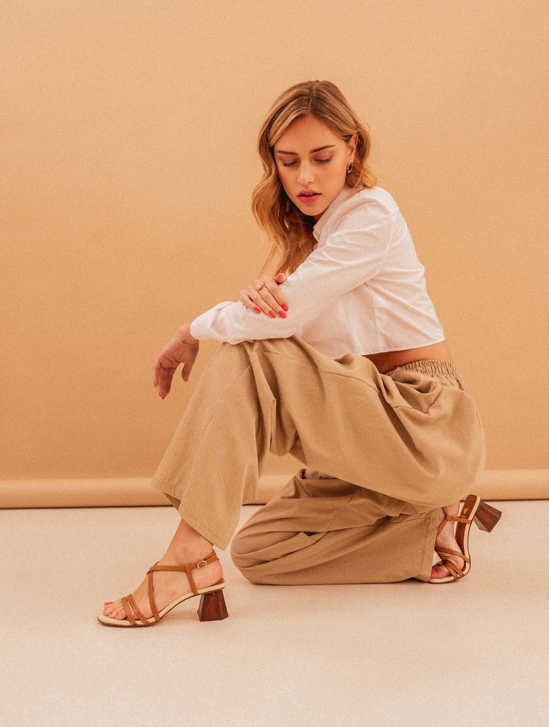 Sandales à Talons : Alya - Milk & Hazelnut