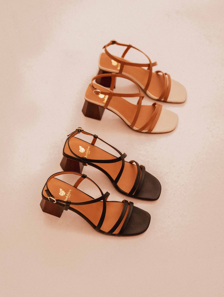 Sandales à Talons : Alya - Milk & Hazelnut