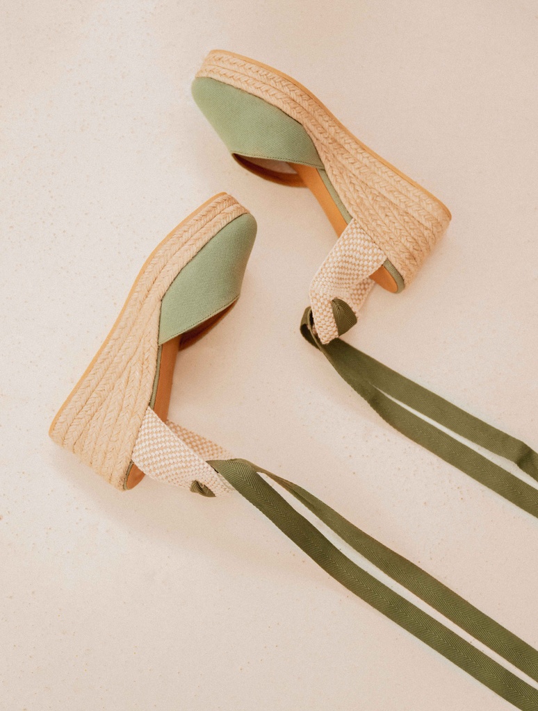 Espadrilles Compensées : Camila - Celadon