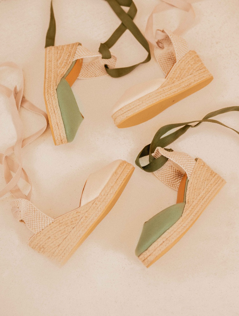 Espadrilles Compensées : Camila - Celadon