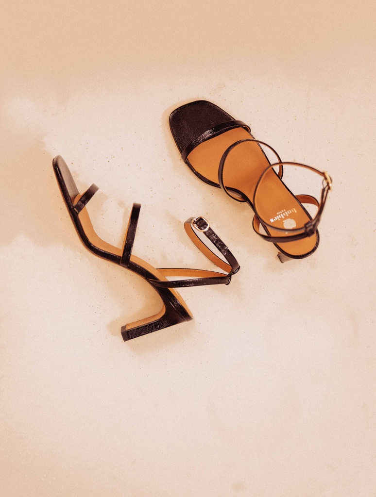 Sandales à Talons : Casey - Black Vinyl