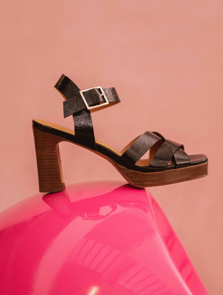 Heeled Sandals : Donna - Black Vinyl