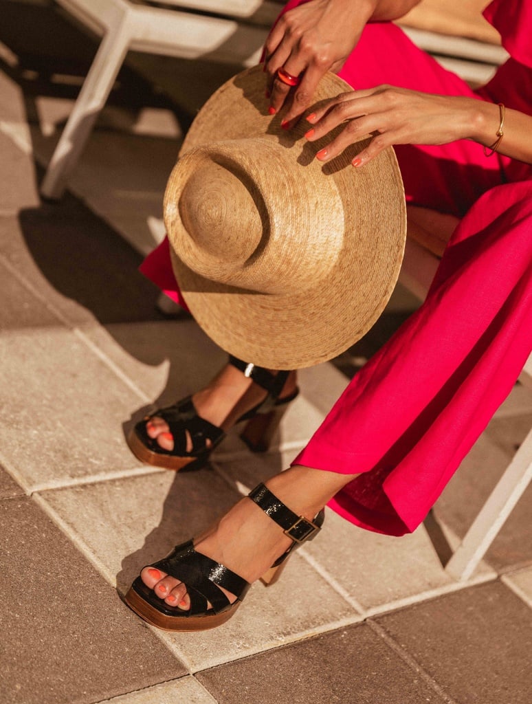 Heeled Sandals : Donna - Black Vinyl