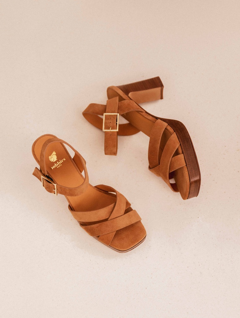 Sandalen mit Absatz : Donna - Camel