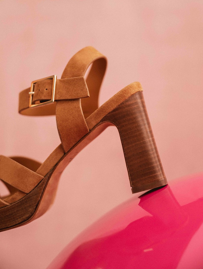 Sandalen mit Absatz : Donna - Camel