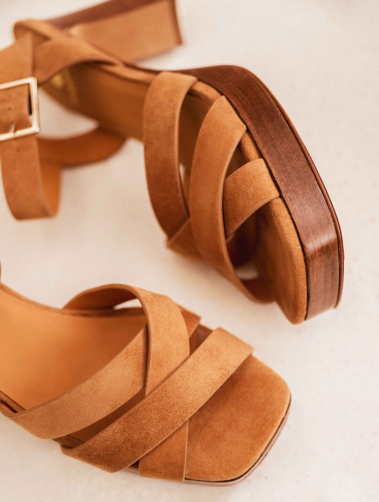 Sandalen mit Absatz : Donna - Camel