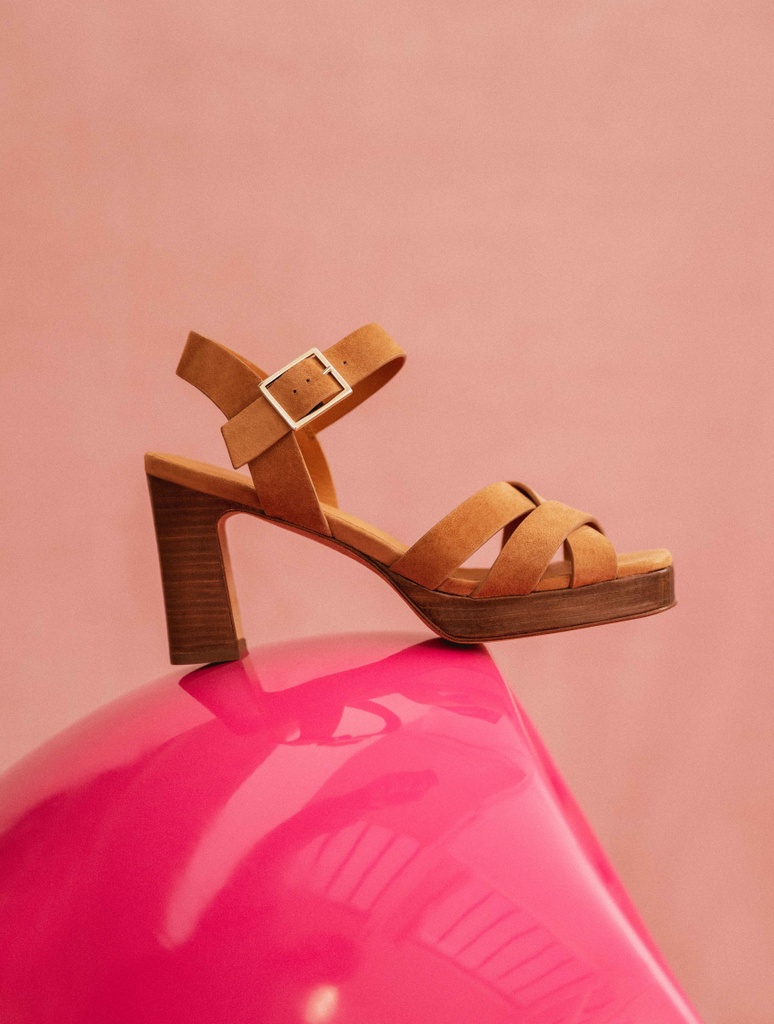 Sandalen mit Absatz : Donna - Camel