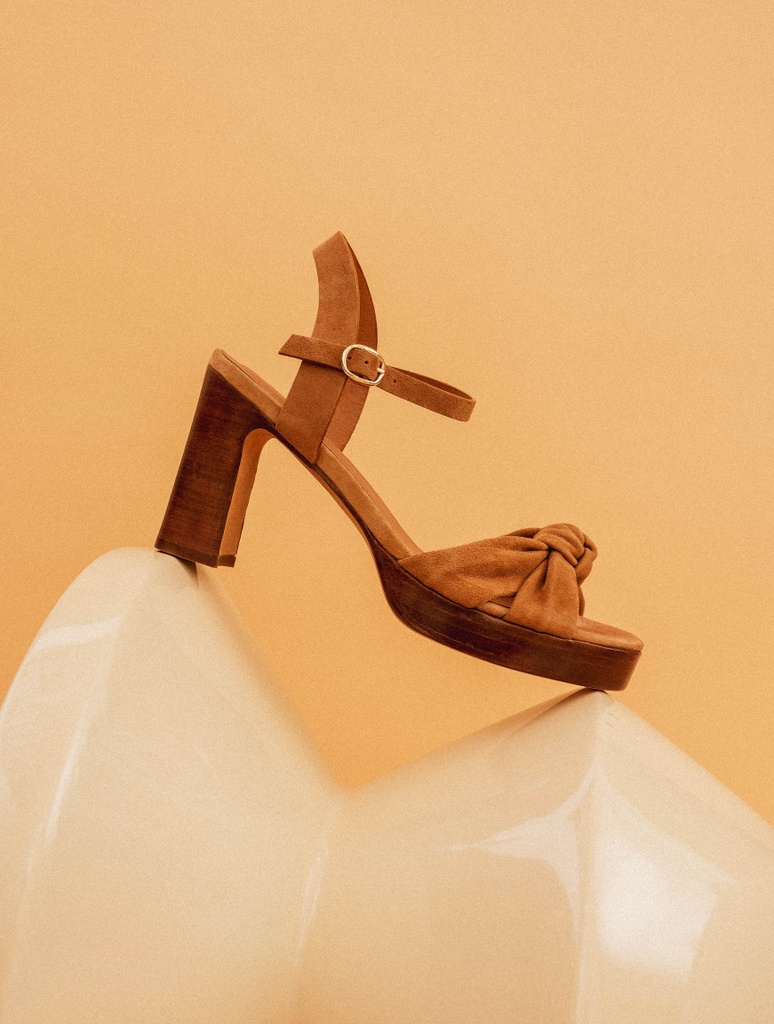 Heeled Sandals : Paula - Camel